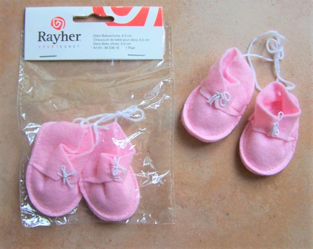 Deko-Babyschuhe rosa 6,5 cm