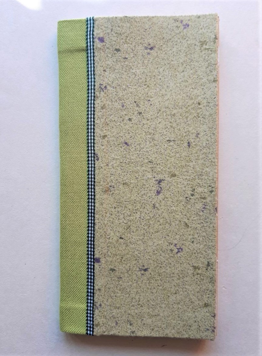 Art Journal aus Briefumschlägen 11,5 x 23 grün
