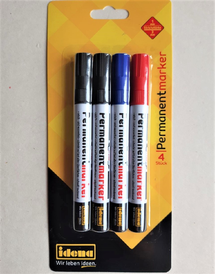 Permanentmarker 4er Set runde Spitze 1-3 mm